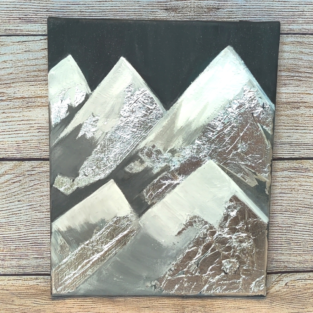 Original Mountains Snow Acrylic Painting